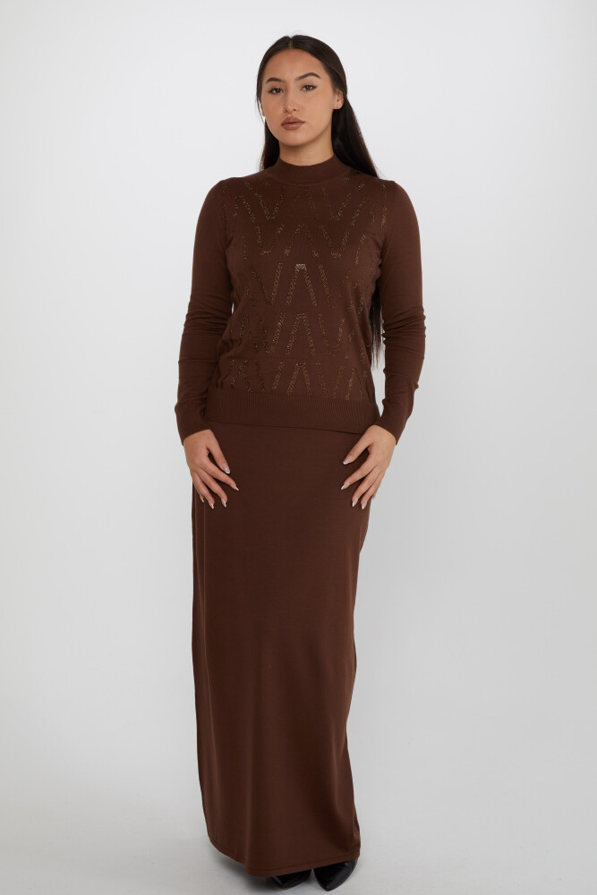 Set of Two Stone Embroidered Brown - 31298 | KAZEE (Set of 5 M-L-XL-2XL-3XL) - 1