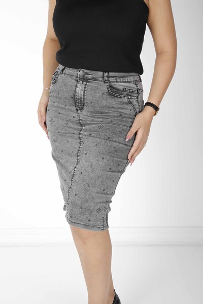 Skirt Stone Embroidered Anthracite - 4183 | KAZEE (Set of 4 42-44-46-48) - 2