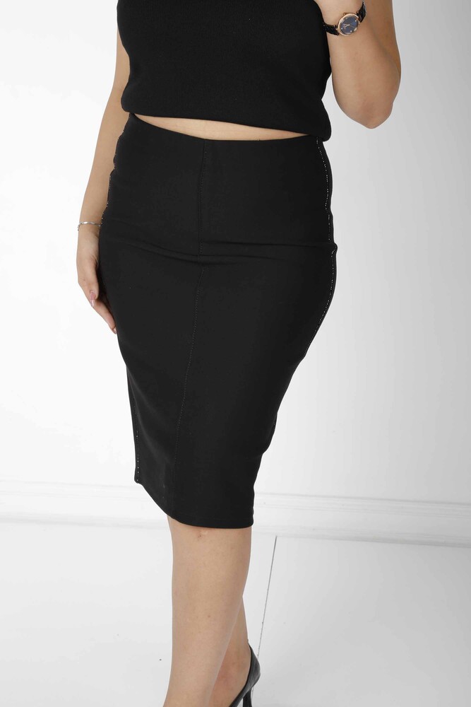 Skirt Strip Stone Embroidered Black - 4156 | KAZEE (Set of 4 36-38-40-42) - 2