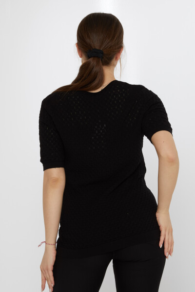 Strickpullover Blattbrosche Schwarz - 31811 | KAZEE (3er-Set M-L-XL) - 6