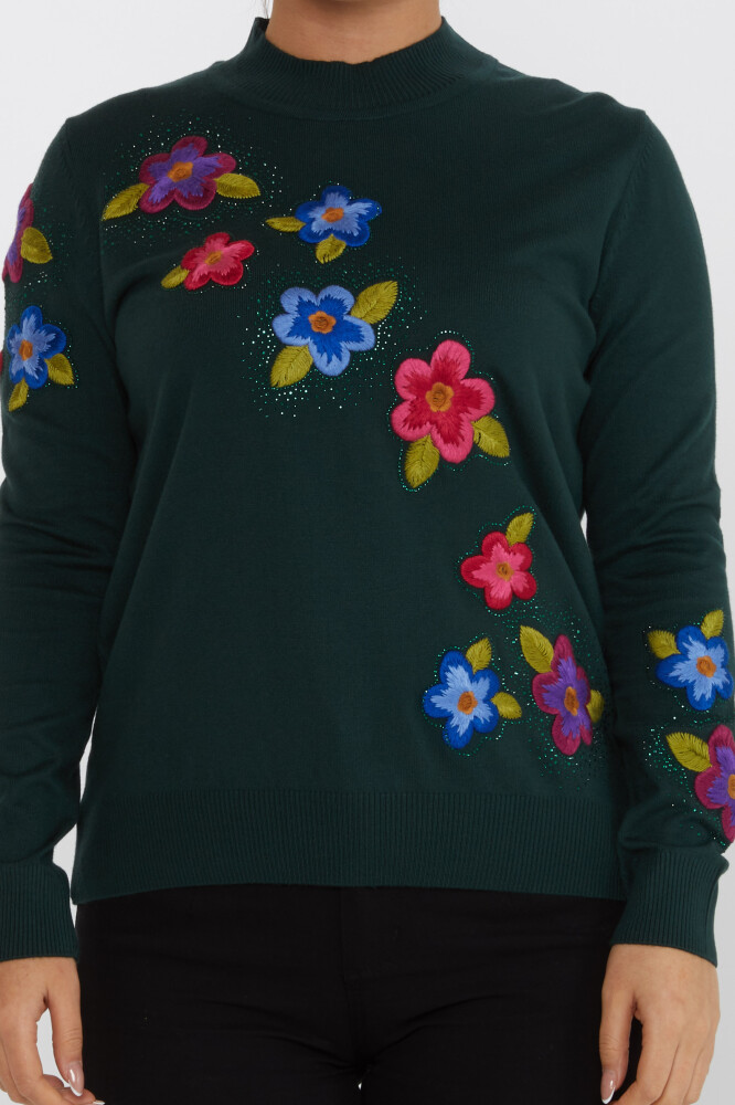 Strickpullover Blumenstickerei Stein Nephti - 31684 | KAZEE (3er-Set XL-2XL-3XL) - 3