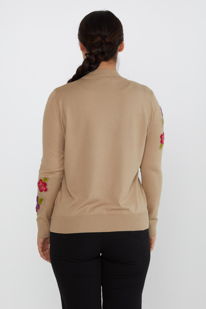 Strickpullover Blumenstickerei Steinbeige - 31684 | KAZEE (3er-Set XL-2XL-3XL) - 5