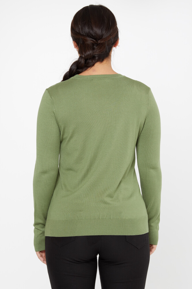 Strickpullover Langarm Basic Khaki - 11052 | KAZEE (3er-Set S-M-L) - 5