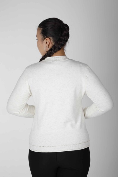 Strickpullover Glitzer Langarm Ecru - 31027 | KAZEE (4er-Set M-L-XL-2XL) - 4