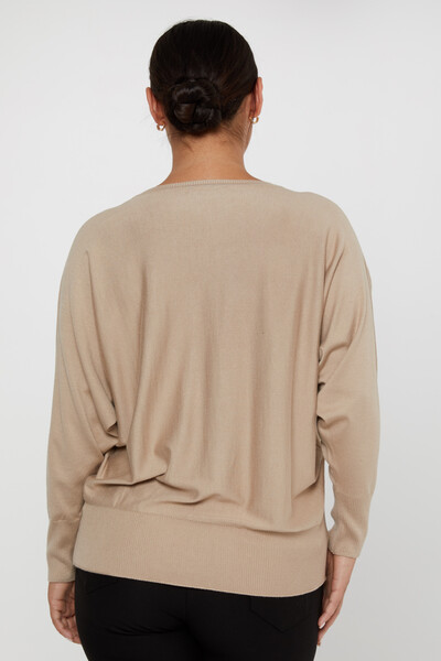 Strickpullover Tüll Langarm Beige - 30902 | KAZEE (4er-Set L-XL-2XL-3XL) - 5