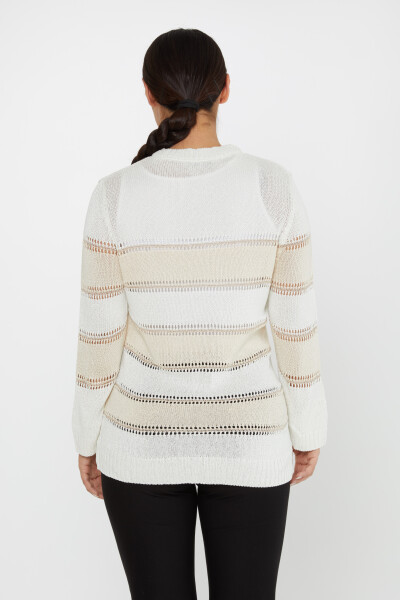 Strickpullover Zweifarbiger Rundhalsausschnitt Bone - 30298 | KAZEE (3er-Set M-L-XL) - 5