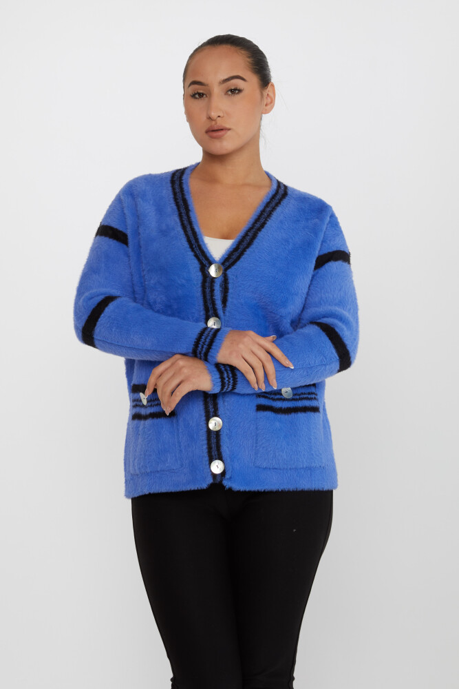 Strick-Cardigan mit Taschendetail und Knopfleiste Sax – 30784 | KAZEE (3er-Set M-L-XL) - 2