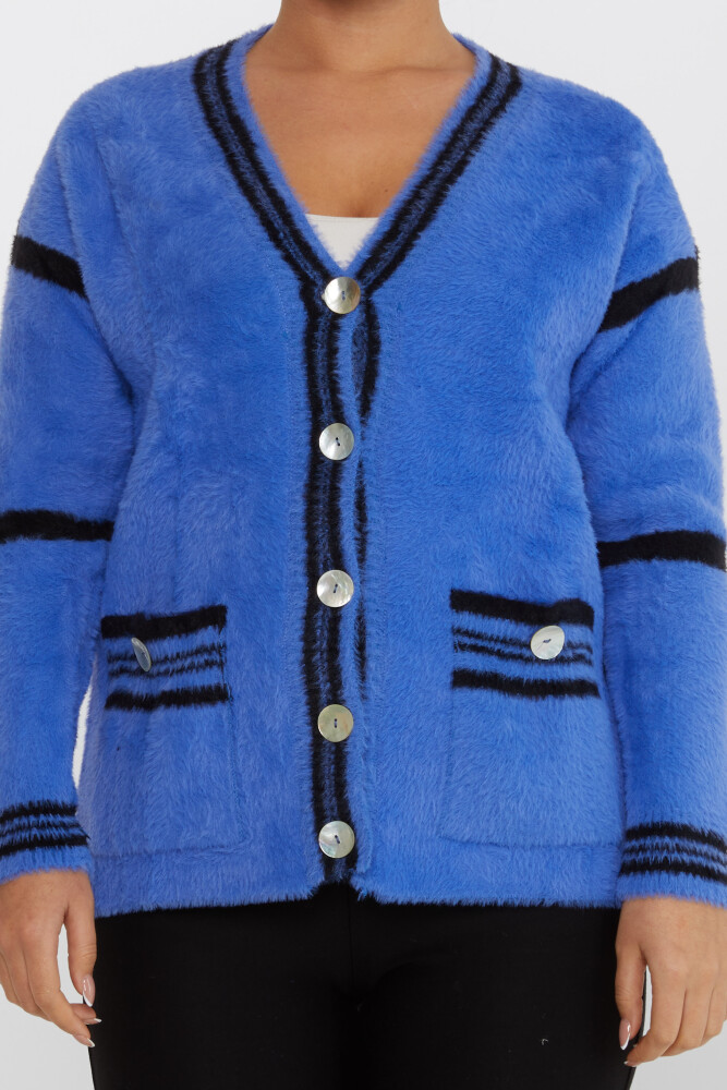 Strick-Cardigan mit Taschendetail und Knopfleiste Sax – 30784 | KAZEE (3er-Set M-L-XL) - 3