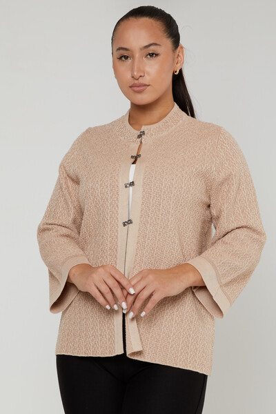 Strickjacke Glitzer Übergang Langarm Beige - 30710 | KAZEE (4er-Set M-L-XL-2XL) 