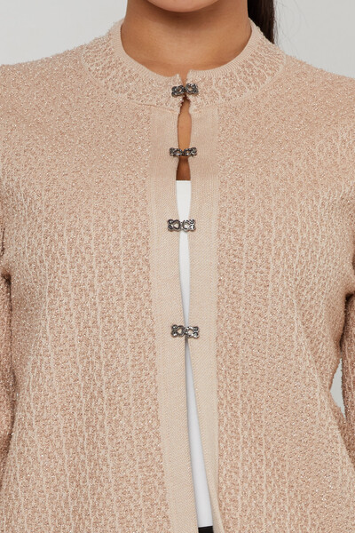 Strickjacke Glitzer Übergang Langarm Beige - 30710 | KAZEE (4er-Set M-L-XL-2XL) - 4