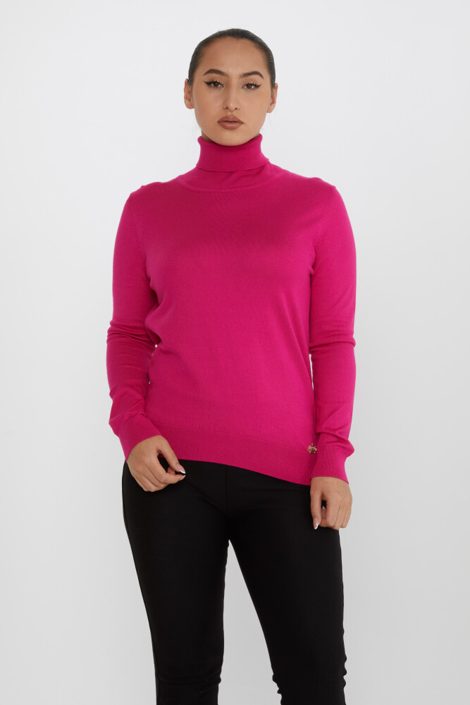 Strickpullover Langarm Rollkragen Fuchsia - 11122 | KAZEE (3er-Set S-M-L) - 1