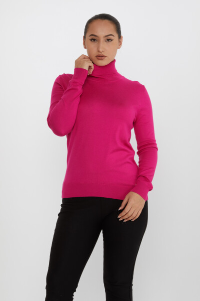 Strickpullover Langarm Rollkragen Fuchsia - 11122 | KAZEE (3er-Set S-M-L) - 2