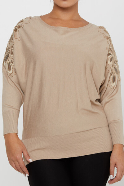 Strickpullover mit Schulterdetails, Steinbeige – 30931 | KAZEE (4er-Set M-L-XL-2XL) - 3