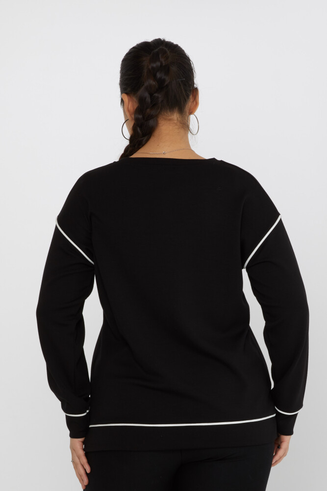 Sudadera con detalle de abertura negra - 17790 | KAZEE (Juego de 3 tallas M-L-XL) - 4