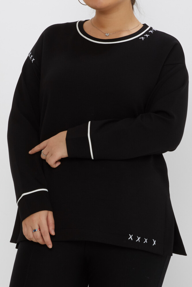 Sudadera Detalle Bordado Negro - 17752 | KAZEE (Juego de 3 tallas M-L-XL) - 2