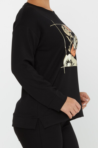 Sudadera Estampado Floral Negro - 17807 | KAZEE (Juego de 3 M-L-XL) - 4