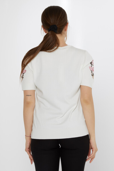 Suéter de punto con bordado floral en color crudo - 31725 | KAZEE (Juego de 3 L-XL-2XL) - 5
