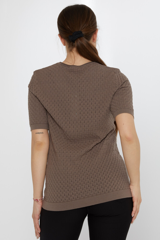 Suéter de punto con broche de hojas en color visón - 31811 | KAZEE (Juego de 3 M-L-XL) - 6