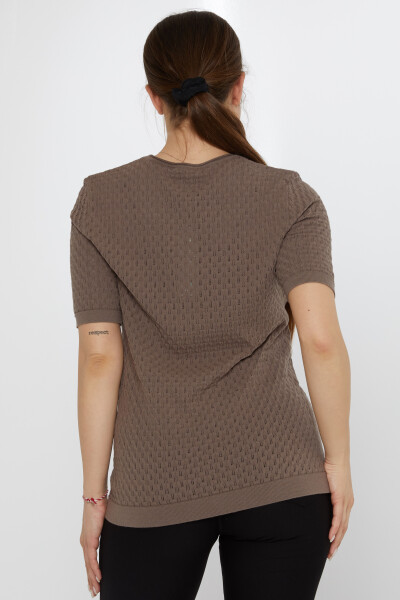 Suéter de punto con broche de hojas en color visón - 31811 | KAZEE (Juego de 3 M-L-XL) - 6