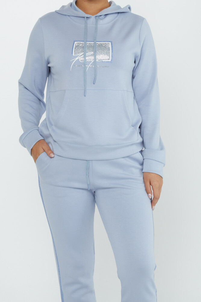 Ensemble Survêtement À Capuche Pierre Brodée Bleu - 17593 | KAZEE (Lot de 4 M-L-XL-2XL) - 4