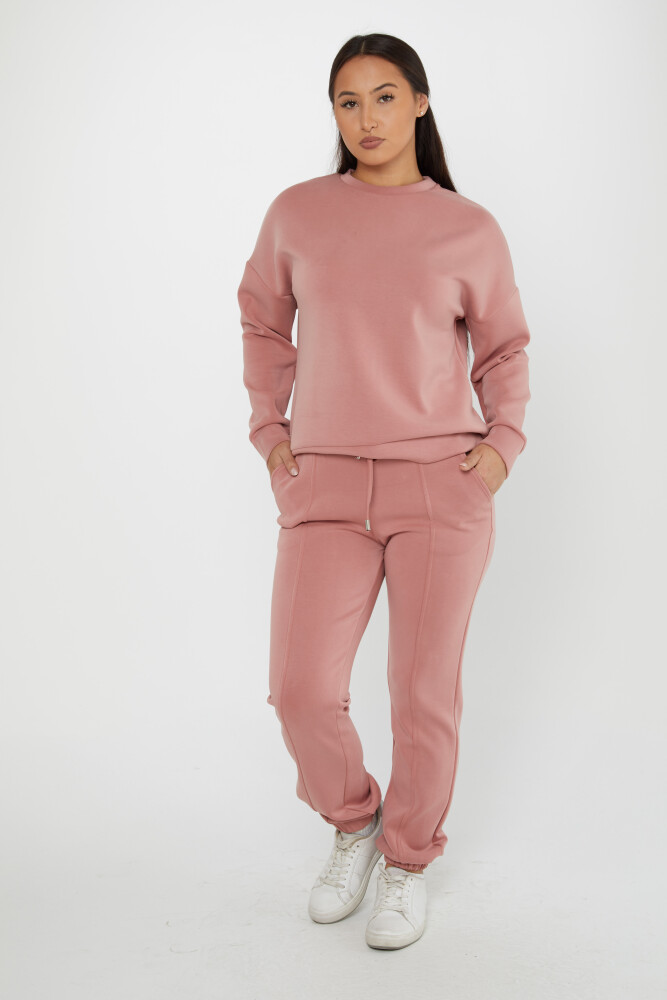 Ensemble de survêtement avec détail noué et poches, Dusty Rose - 17579 | KAZEE (Lot de 4 S-M-L-XL) - 1