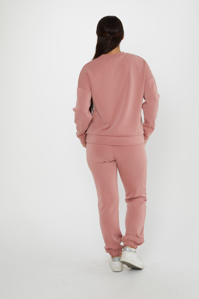 Ensemble de survêtement avec détail noué et poches, Dusty Rose - 17579 | KAZEE (Lot de 4 S-M-L-XL) - 4