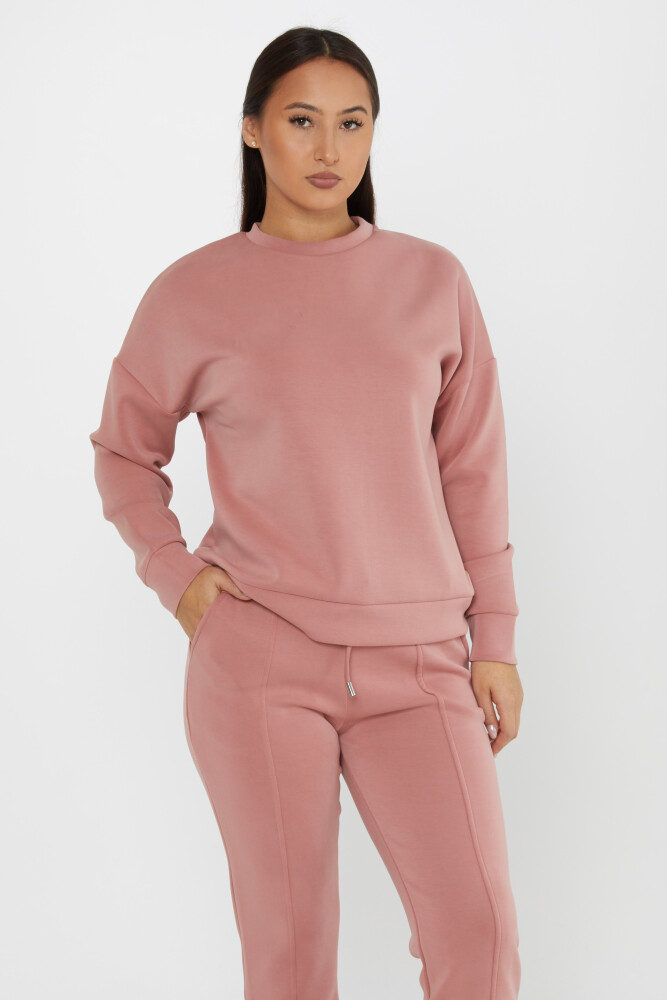 Ensemble de survêtement avec détail noué et poches, Dusty Rose - 17579 | KAZEE (Lot de 4 S-M-L-XL) - 2