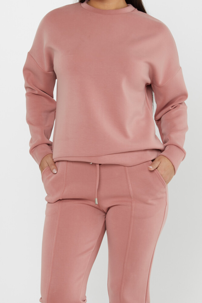 Ensemble de survêtement avec détail noué et poches, Dusty Rose - 17579 | KAZEE (Lot de 4 S-M-L-XL) - 3