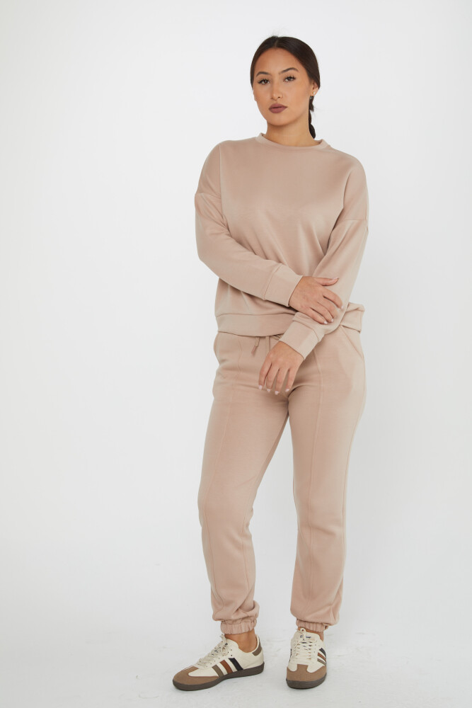 Ensemble Survêtement avec Détail Lien et Poches Beige - 17579 | KAZEE (Lot de 4 S-M-L-XL) - 1