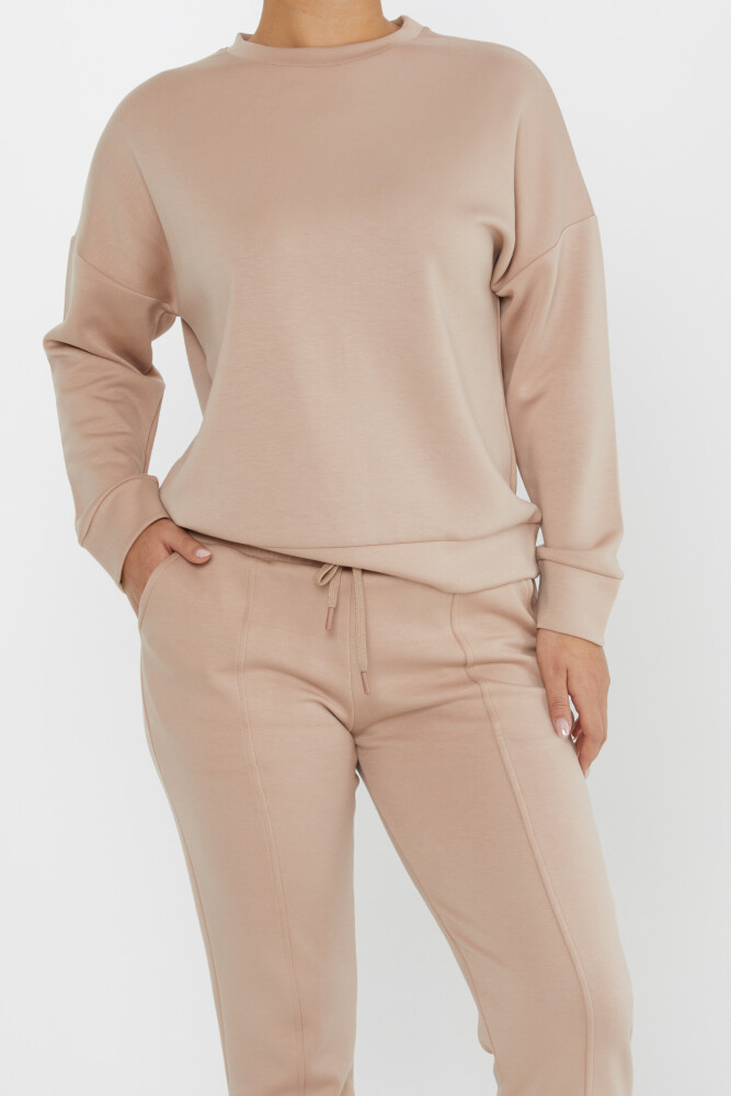 Ensemble Survêtement avec Détail Lien et Poches Beige - 17579 | KAZEE (Lot de 4 S-M-L-XL) - 3