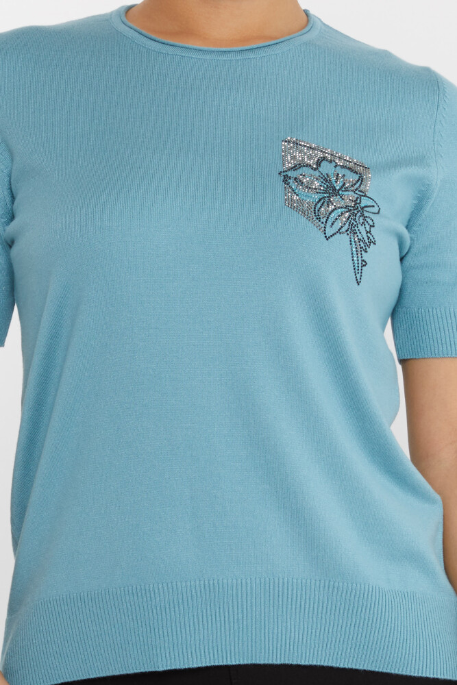 سترة تريكو بجيب زهري منقوشة بالنعناع - 31594 | كازي (مجموعة من 3 L-XL-2XL) - 3