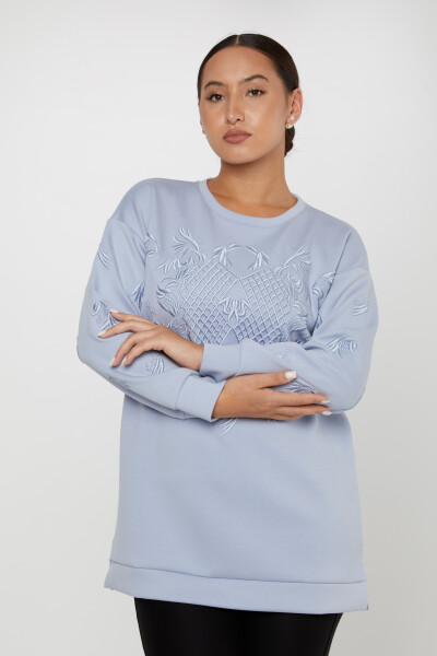 سويت شيرت تطريز منقوشة نعناع - 17849 | كازي (مجموعة من 3 L-XL-2XL) - 1