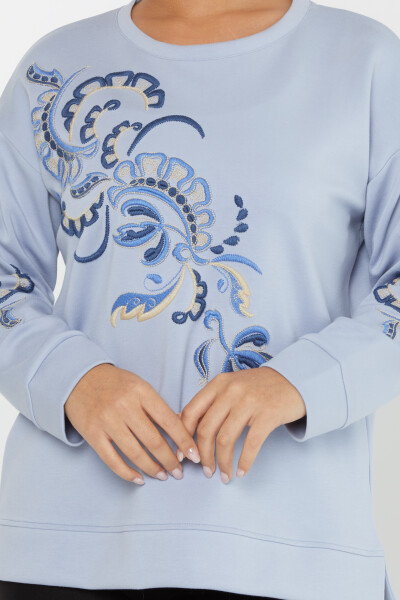 سويت شيرت أزرق بنمط التطريز - 17782 | كازي (مجموعة من 3 L-XL-2XL) - 3