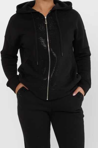 Tracksuit Set Zipper Detail Black - 17607 | KAZEE (Set of 4 S-M-L-XL) - 3