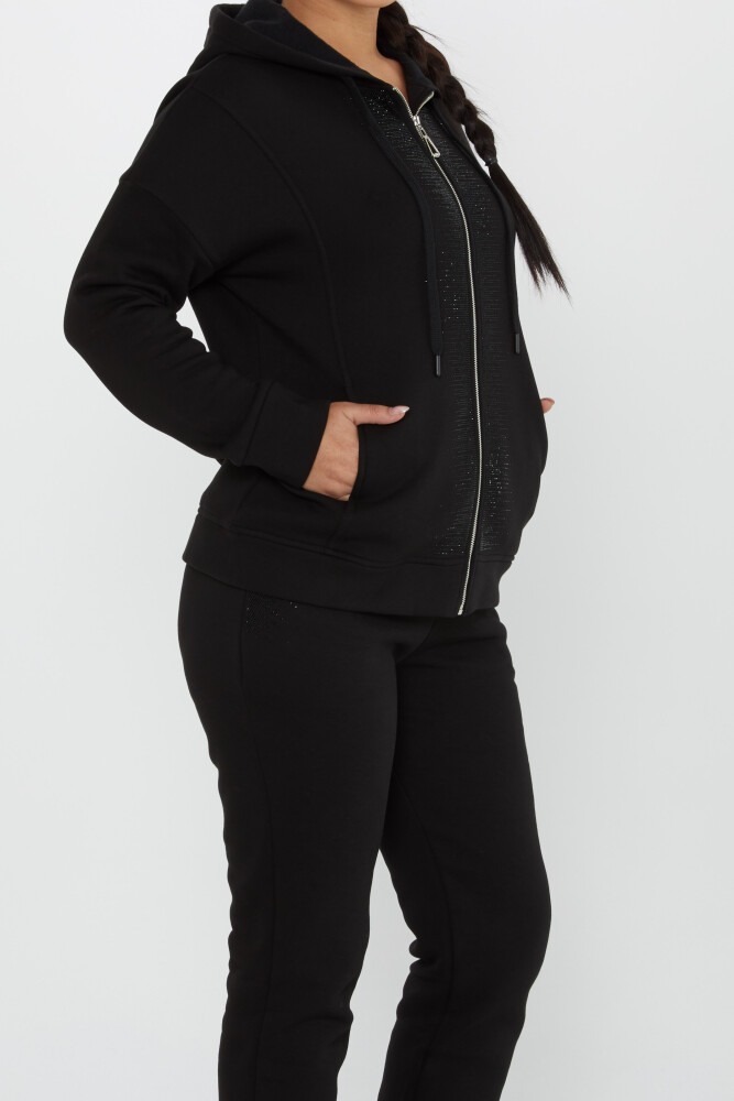 Tracksuit Set Zipper Detail Black - 17607 | KAZEE (Set of 4 S-M-L-XL) - 4