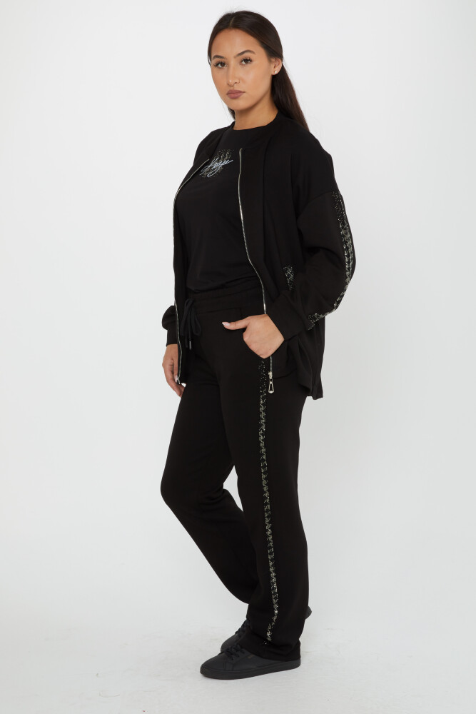 Tracksuit Set Zippered Black - 17615 | KAZEE (Set of 4 S-M-L-XL) - 1