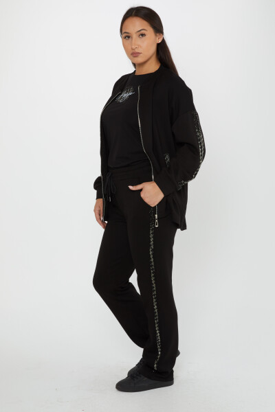 Tracksuit Set Zippered Black - 17615 | KAZEE (Set of 4 S-M-L-XL) 