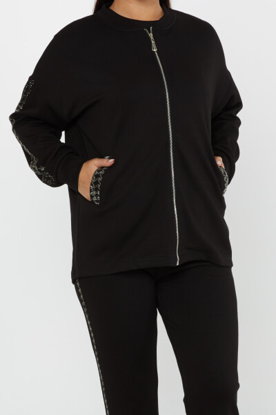 Tracksuit Set Zippered Black - 17615 | KAZEE (Set of 4 S-M-L-XL) - 4