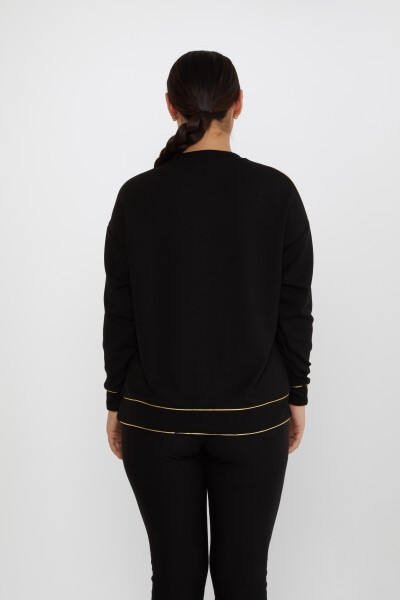 Sweatshirt Beaded Stone Embroidered Black-Gold - 2232 | KAZEE (Set of 3 L-XL-2XL) - 5