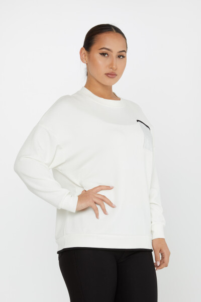 Sweatshirt Cep Detaylı Ekru - 2235 | KAZEE (3'lü Set L-XL-2XL) - 1