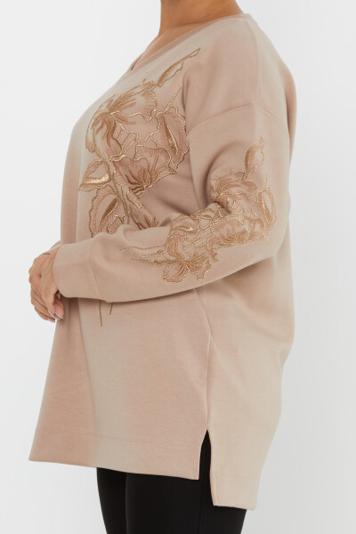 Sweatshirt Floral Embroidered Mink - 17781 | KAZEE (Set of 3 L-XL-2XL) - 4