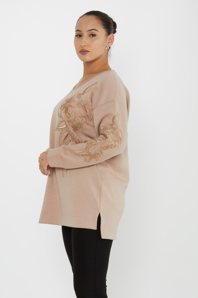 Sweatshirt Floral Embroidered Mink - 17781 | KAZEE (Set of 3 L-XL-2XL) - 2