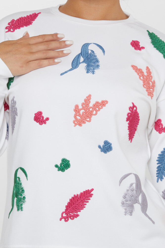 Sweatshirt Colorful Embroidered Ecru - 17798 | KAZEE (Set of 3 M-L-XL) - 3