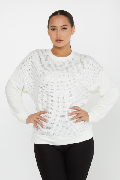 Sweatshirt Crystal Stone Ecru - 2239 | KAZEE (Set of 3 L-XL-2XL) 