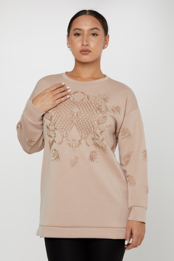 Sweatshirt Embroidered Patterned Mink - 17849 | KAZEE (Set of 3 L-XL-2XL) - 1