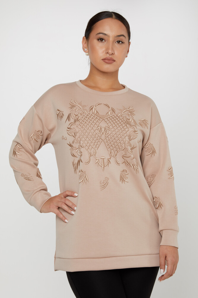 Sweatshirt Embroidered Patterned Mink - 17849 | KAZEE (Set of 3 L-XL-2XL) - 2