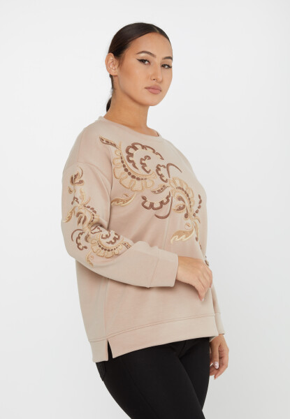 Sweatshirt Embroidered Pattern Beige - 17782 | KAZEE (Set of 3 L-XL-2XL) - 2