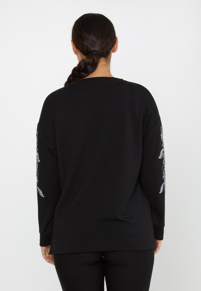 Sweatshirt Embroidered Pattern Black - 17782 | KAZEE (Set of 3 L-XL-2XL) - 7