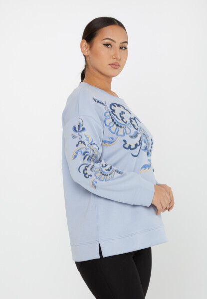 Sweatshirt Embroidered Pattern Blue - 17782 | KAZEE (Set of 3 L-XL-2XL) - 2