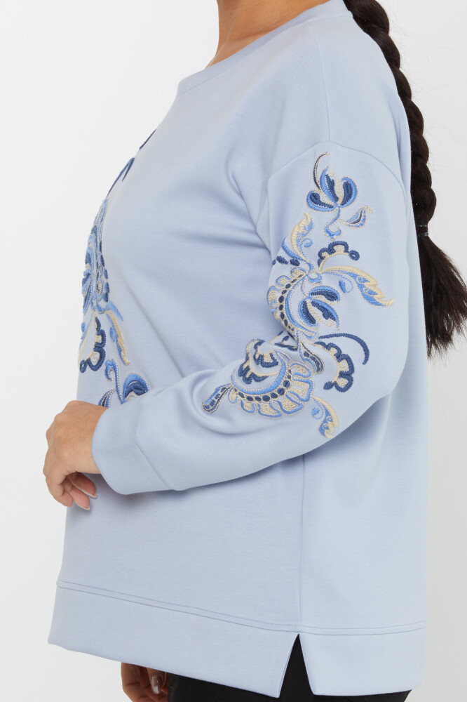 Sweatshirt Embroidered Pattern Blue - 17782 | KAZEE (Set of 3 L-XL-2XL) - 4